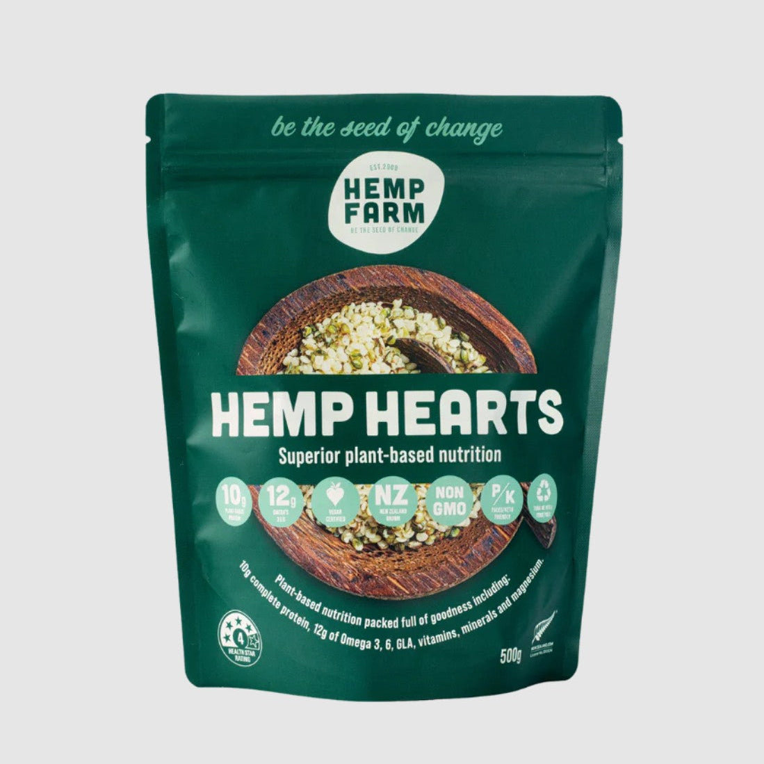 Hemp Farm® Organic Hemp Hearts – Shelled Hemp Seeds – 500 g / 1 kg