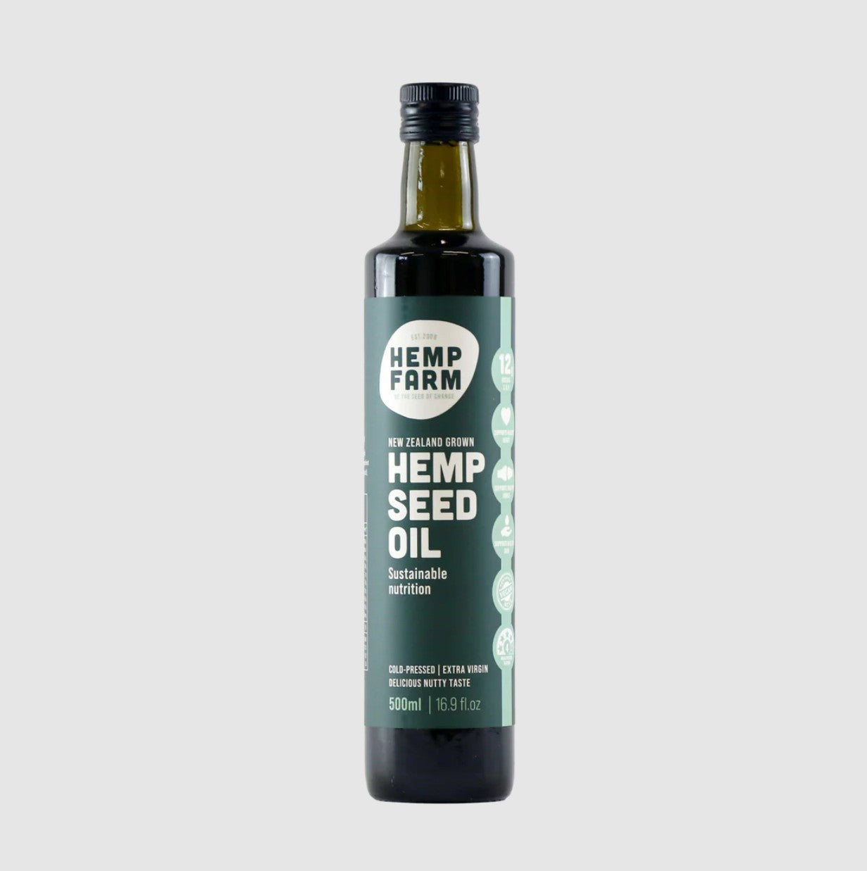 Hemp Farm® Organic Hemp Seed Oil – Cold-Pressed – 500 ml