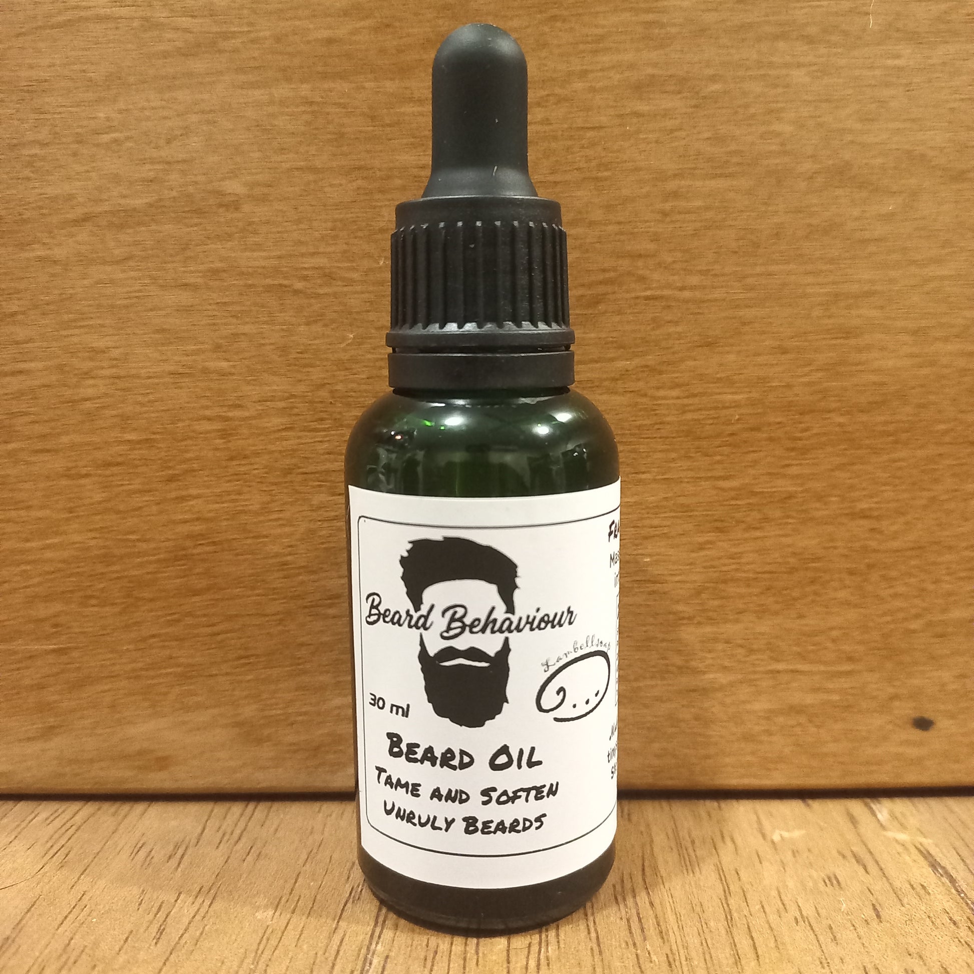Beard Behaviour fragrance free beard oil by Lambellsoap for taming unruly long beards and fly aways handcrafted in Ashburton New Zealand