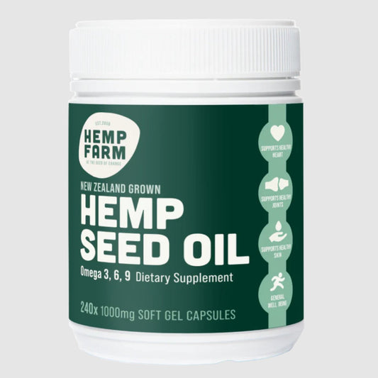 Hemp Farm Organic Hemp Seed Oil Capsules – 240 Capsules – Omega 3 6 9