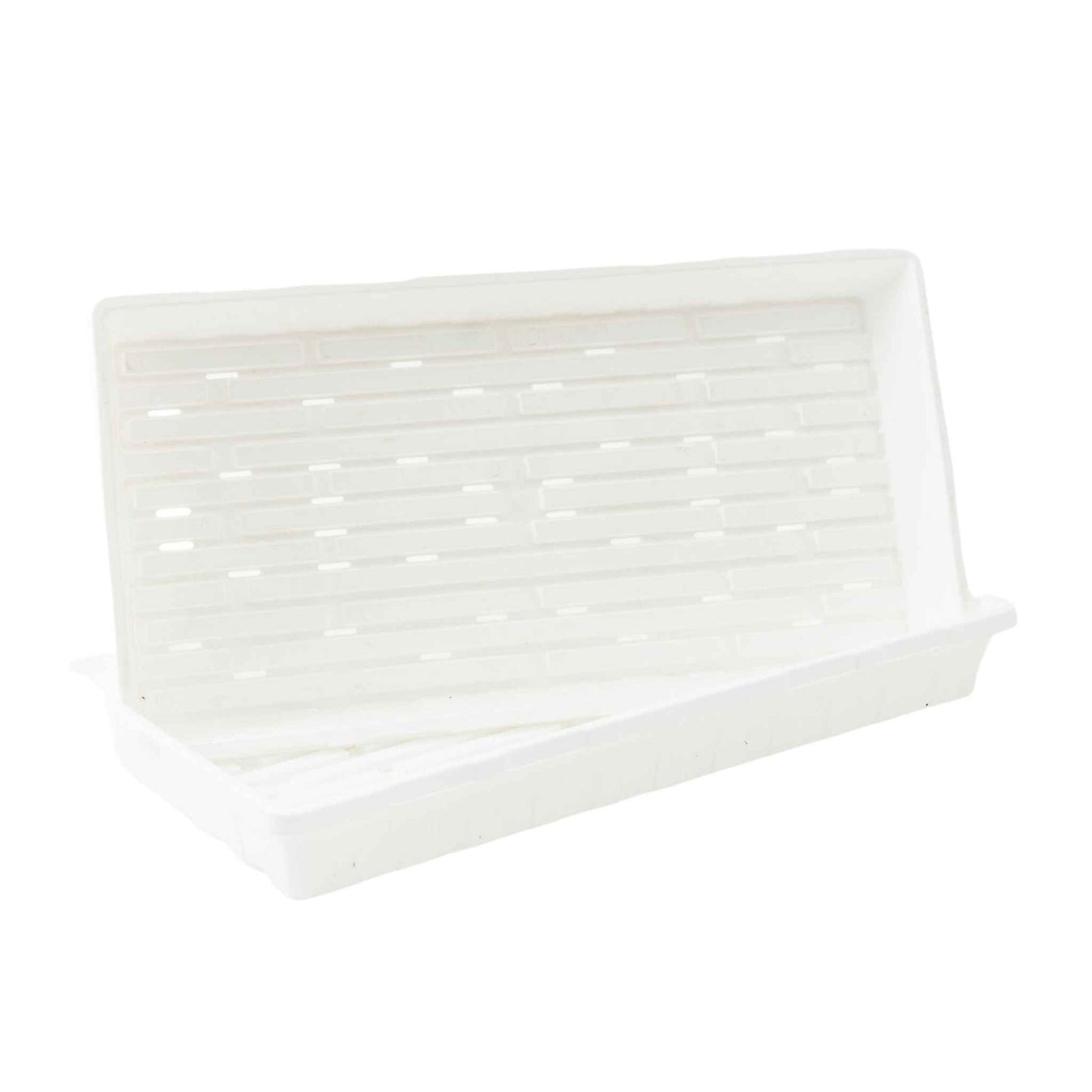 White 1020 deep tray for heat reflection - professional seed starting NZ with holes deep soil for seedlings